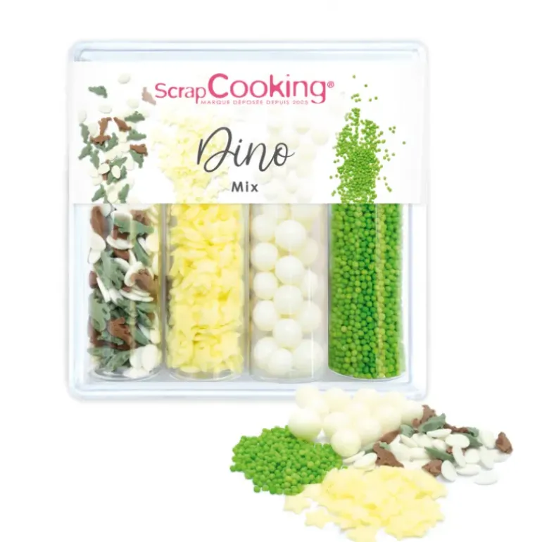 4 Décors en Sucre Dino Mix 61 g Scrapcooking