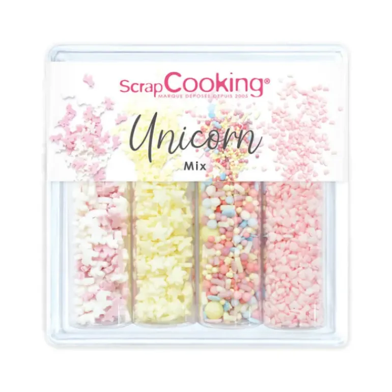 4 Décors en Sucre Unicorn Mix 60 g ScrapCooking