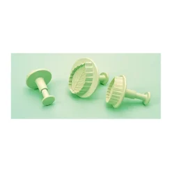 3 Découpoirs Petite Feuille de Rose à Poussoir