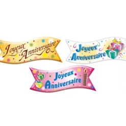 Banderole Azyme Joyeux Anniversaire 3 modèles (x24) Mallard Ferrière