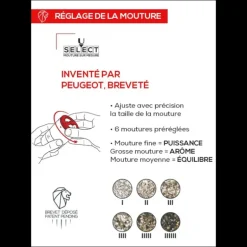 Bar à poivre Maestro avec Moulin, Réservoirs et 3 poivres Peugeot