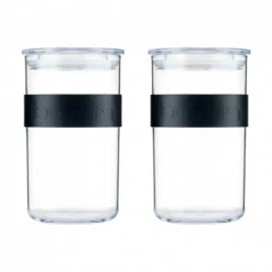 Bocal Plastique 1 L avec Couvercle (x2) PRESSO Bodum