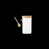 Boite de Conservation Carrée en Verre et Bambou avec Cuillère Doseuse 1,4 L Pebbly