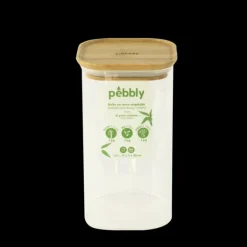 Boîte de Conservation en Verre et Bambou Carré 1,4 L Pebbly