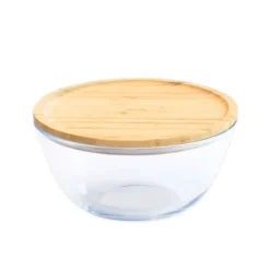 Boîte de Conservation en Verre et Bambou Rond 2,6 L Pebbly