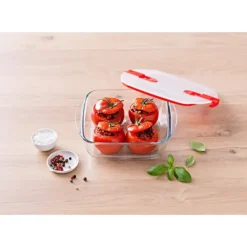 Boîte de Conservation en Verre Carrée 14 x 12 cm 0,35 L Cook & Heat Pyrex