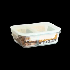 Boîte de Conservation en Verre avec Compartiments Rectangle 950 ml Pebbly