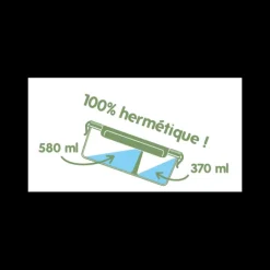 Boîte de Conservation en Verre avec Compartiments Rectangle 950 ml Pebbly