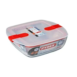 Boîte de Conservation en Verre Carrée 25 x 22 cm 2,2 L Cook & Heat Pyrex