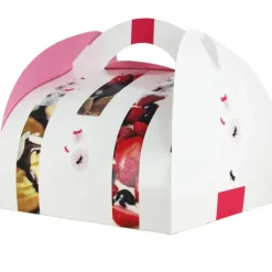 Boîte pâtissière avec poignées Trio 18 x 18 cm x H 6 cm (x50)