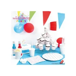 Bougie Chiffre 9 Blanche à Etoiles Multicolores Scrapcooking