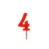 Bougie Chiffre 4 Rouge Gatodéco