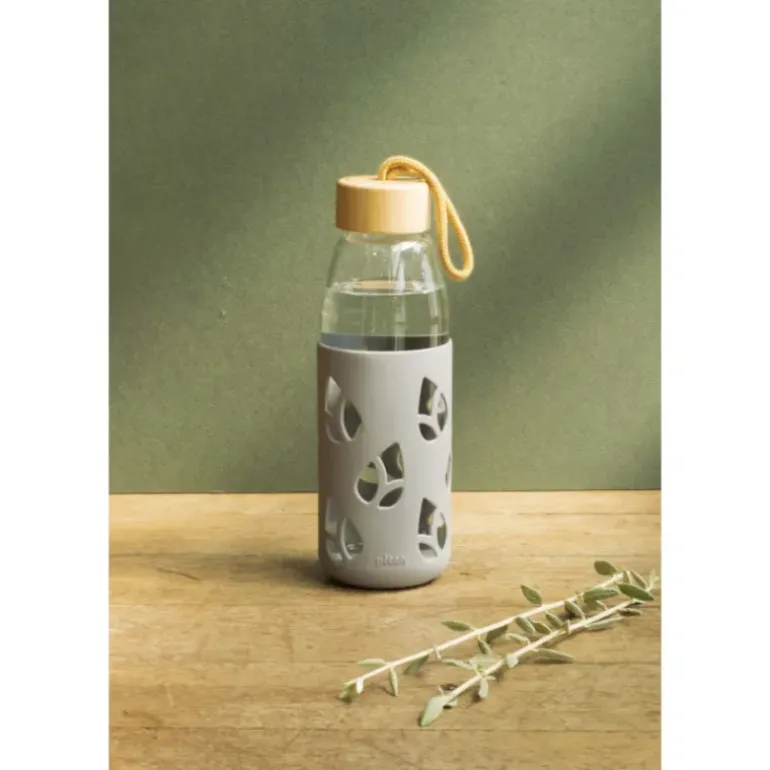 Bouteille en Verre avec Protection Silicone Gris 55 cl Pebbly