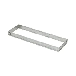 Cadre à Tarte Rectangle Inox Perforé 28x10 cm H.2 cm