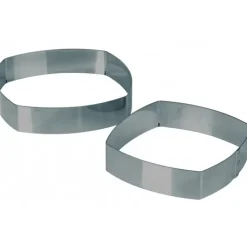 Cadre Pâtisserie Carré Bombé Inox 16 cm x H 4.5 cm Mallard Ferrière