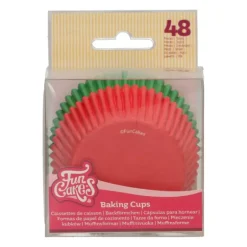Caissettes Cupcakes Rouge et Verte (x48) Funcakes