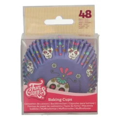 Caissettes Cupcakes Violettes Fête des Morts Funcakes (x48)