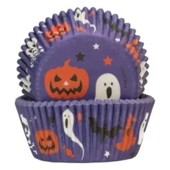 Caissettes Cupcakes Violettes Halloween Funcakes (x48)