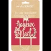 Cake Topper Bois Joyeux Noël 13cm Scrapcooking