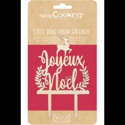 Cake Topper Bois Joyeux Noël 13cm Scrapcooking