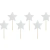 Cake Toppers Étoiles Argent (x6) PartyDeco
