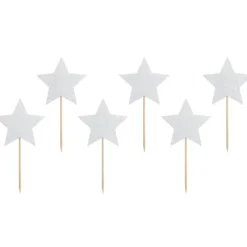Cake Toppers Étoiles Argent (x6) PartyDeco