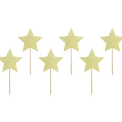 Cake Toppers Étoiles Or (x6) PartyDeco