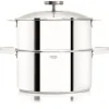 Casserole et Cuit Vapeur Inox Ø 24 cm Anses Mutine Blanc Biome Cristel