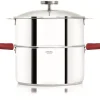 Casserole et Cuit Vapeur Inox Ø 20 cm Anses Mutine Framboise Biome Cristel