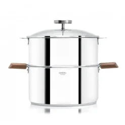 Casserole et Cuit Vapeur Inox Ø 20 cm Anses Noyer Biome Cristel