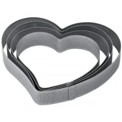 Cercle à Entremets Coeur Inox Micro-perforé 18 x 17 cm x H 3,5 cm Pavoni