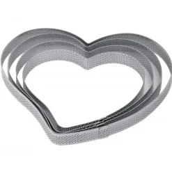 Cercle à Tarte Coeur Inox Micro-perforé 16 x 15 cm x H 2 cm Pavoni