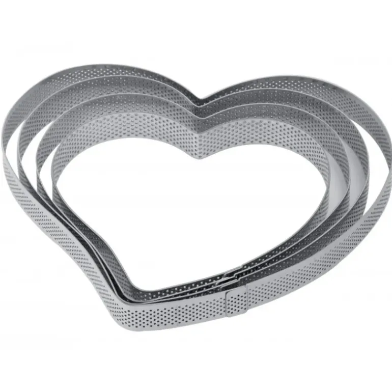 Cercle à Tarte Coeur Inox Micro-perforé 20,5 x 19 cm x H 2 cm Pavoni