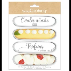 Cercles à Tarte Individuels Perforés Eclair 15 x 4 cm (x4) Scrapcooking