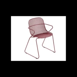 Chaise en Acier avec Assise Résine Rouge Bossa Nova Ramatuelle 73’ Grosfillex