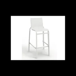 Chaise Haute Blanc Glacier et Toile Blanche Sunset Grosfillex