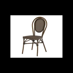 Chaise Imitation Rotin Moka et Bois Lyrose