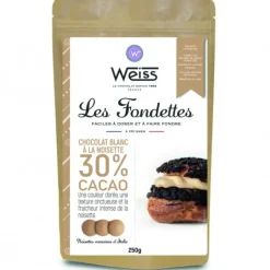 Chocolat Blanc Noisette 30% Fondettes 250g Weiss