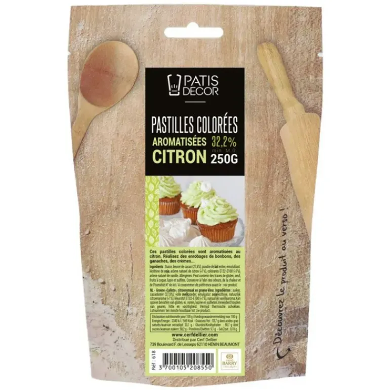 Chocolat Coloré Arôme Citron 250 g Patisdécor
