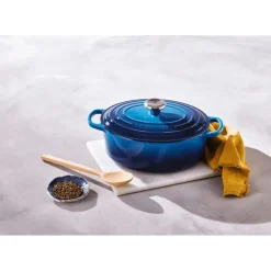 Cocotte en Fonte Ovale 29 cm Azur Le Creuset Signature