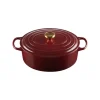 Cocotte en Fonte Ovale 31 cm Garnet Bouton Doré Le Creuset Signature