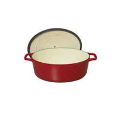Cocotte en Fonte Ovale 35 cm Rouge Chasseur