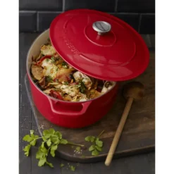 Cocotte en Fonte Ovale 33 cm Rouge Chasseur