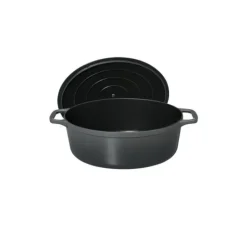 Cocotte en Fonte Ovale 35 cm Caviar Chasseur