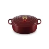 Cocotte en Fonte Ovale 29 cm Garnet Bouton Doré Le Creuset Signature