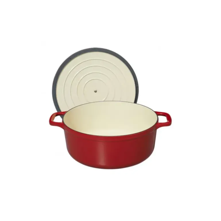 Cocotte en Fonte Ronde 18 cm Rouge Chasseur