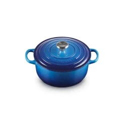 Cocotte en Fonte Ronde 20 cm Azur Le Creuset Signature