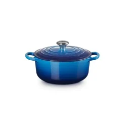 Cocotte en Fonte Ronde 20 cm Azur Le Creuset Signature