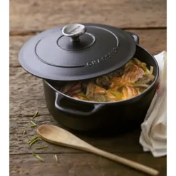 Cocotte en Fonte Ronde 28 cm Noir Mat Chasseur