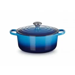 Cocotte en fonte Ronde 24 cm Azur Le Creuset Signature
